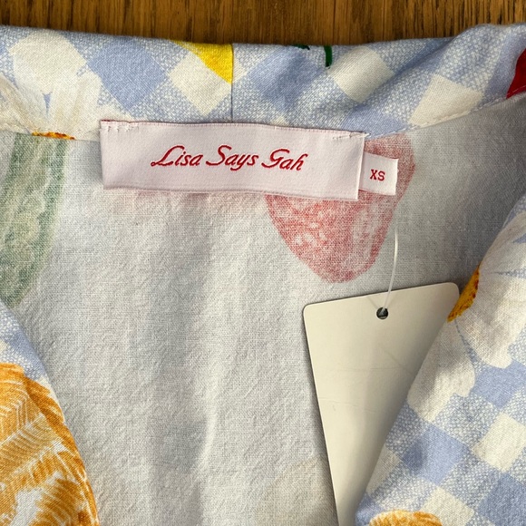 NWT Lisa Says Gah Picnic Alfresco Gingham Alexa Shirtdress XS - Picture 10 of 13